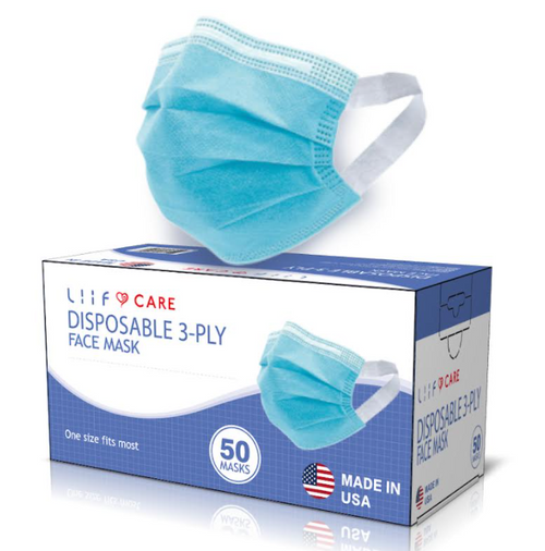 Mask 3 -Ply Blue Soft Loop Protective Level 2  