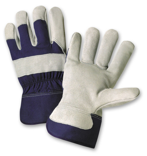 SPLIT COWHIDE PALM GLOVE WITH RUBBERIZED SAFETY CUFF 12 PAIR PER CASE