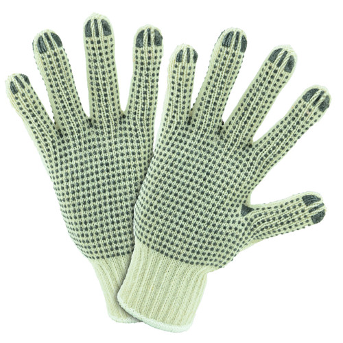 LADIES STRING KNIT DOUBLE DOT GLOVE 12 PAIR PER CASE