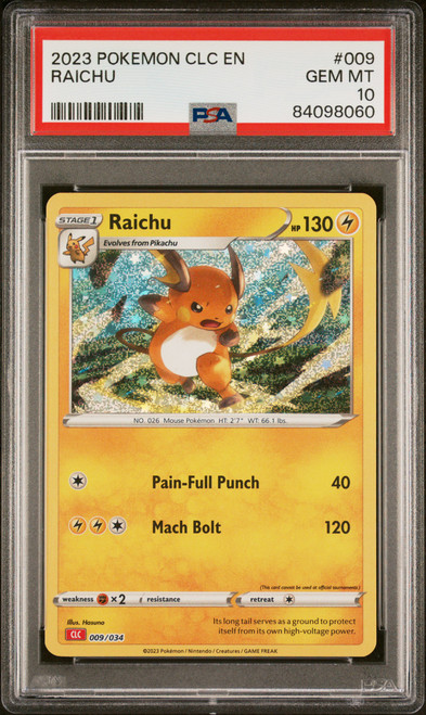 2023 Pokemon Clc-Trading Card Game Classic Charizard & Ho-Oh Ex Deck 009 Raichu PSA 10