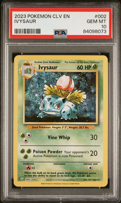 2023 Pokemon Clv-Trading Card Game Classic Venusaur & Lugia Ex Deck 002 Ivysaur PSA 10