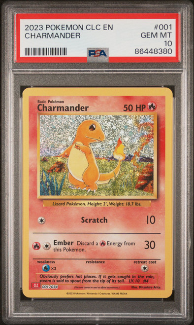 2023 Pokemon Clc-Trading Card Game Classic Charizard & Ho-Oh Ex Deck 001 Charmander PSA 10