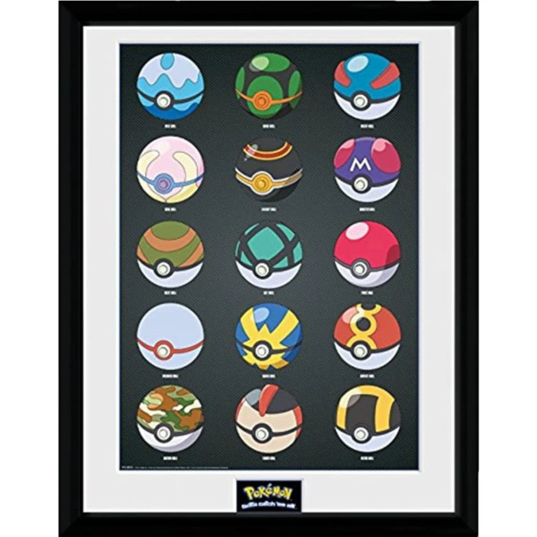 Pokemon Balls Framed Collector Print 30 X 40