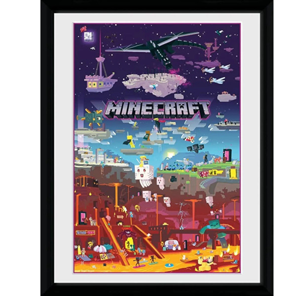Minecraft World Beyond Print Framed Collector Print 30 X 40