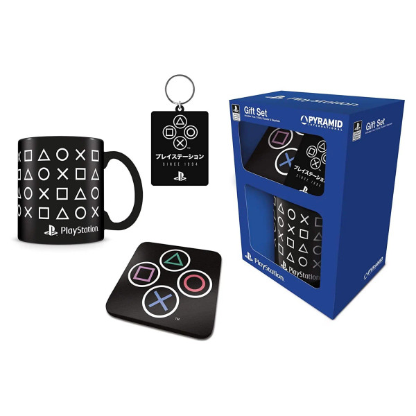 Playstation Mug Coaster And Keychain Gift Set