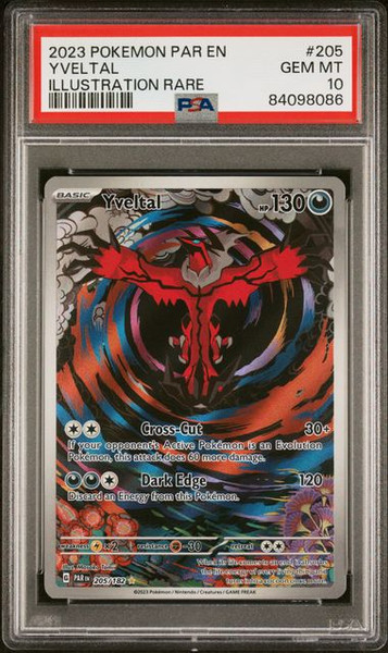 2023 Pokemon Par En-Paradox Rift 205 Yveltal Illustration Rare PSA 10