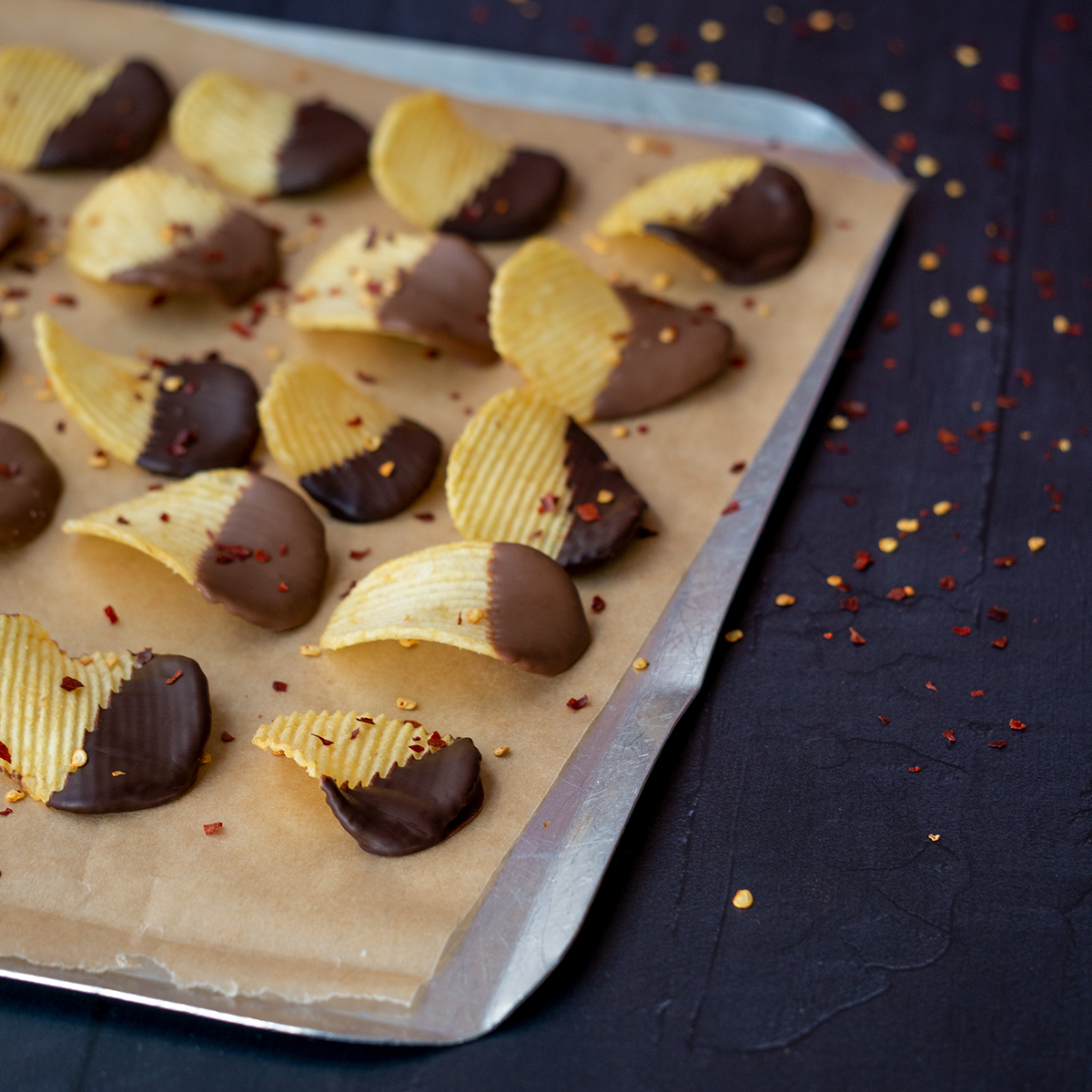 Chocolate Dipped Chips for Father's Day