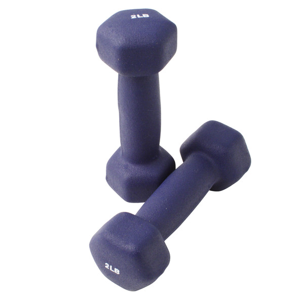 Dumbbell, Neoprene, 2Lb Pair, with Ergo Handles
