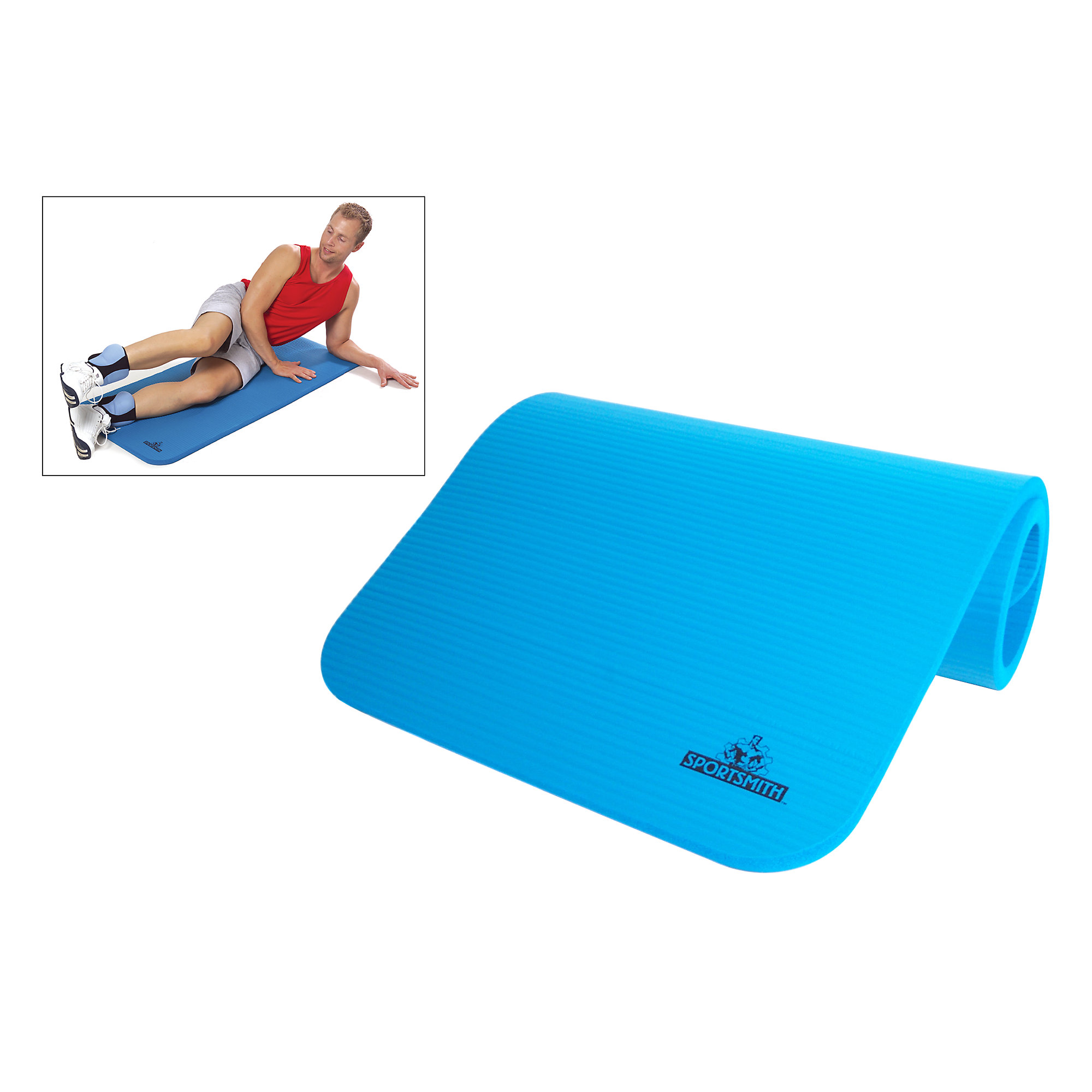 Exercise Mat for Aerobics, 49" X 23" X 3/4", Blue (Color May Vary)