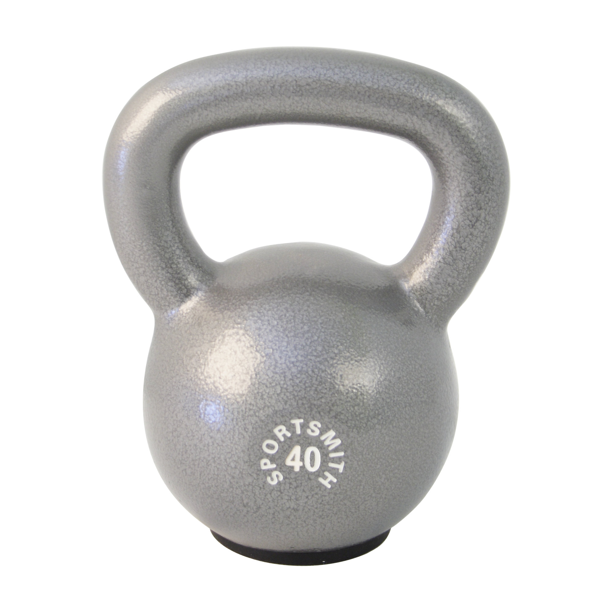 40 Lb. Kettlebell with Rubber Base, Cast Iron, Gray