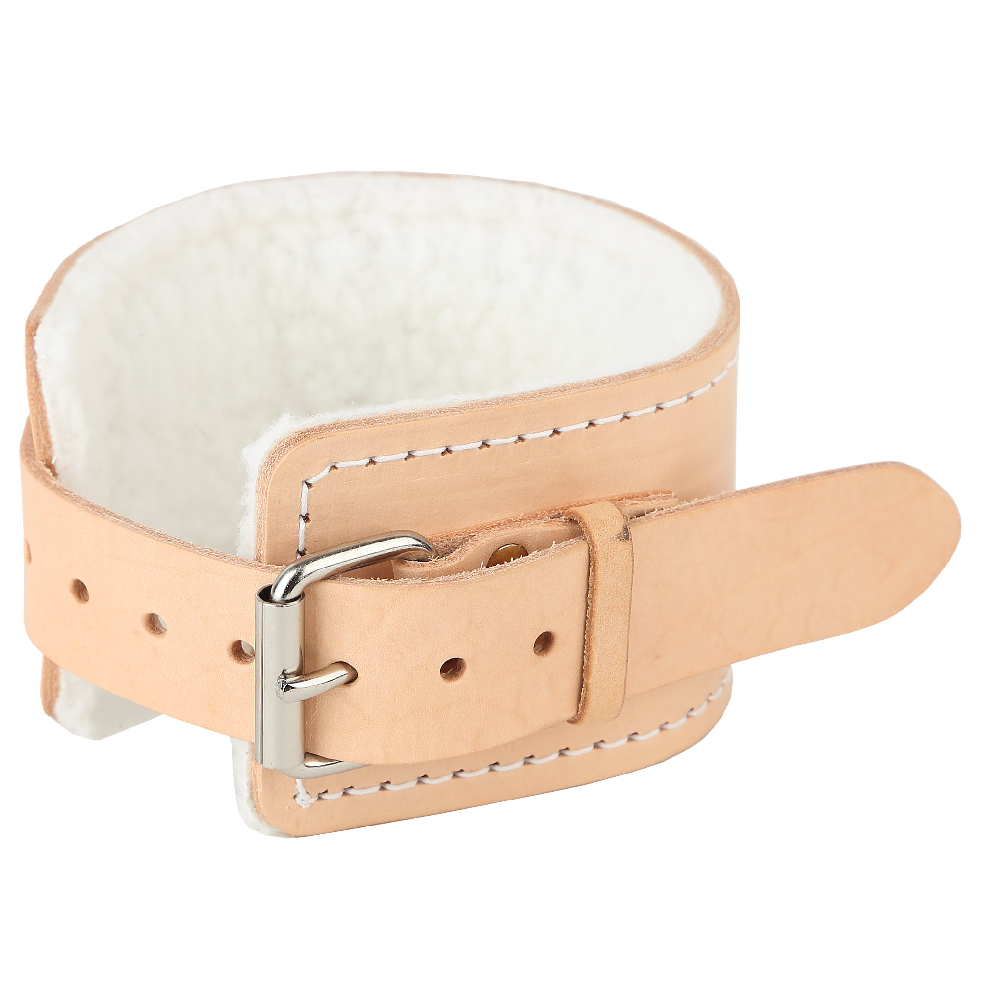 Padded Leather Ankle Cuff with Buckle