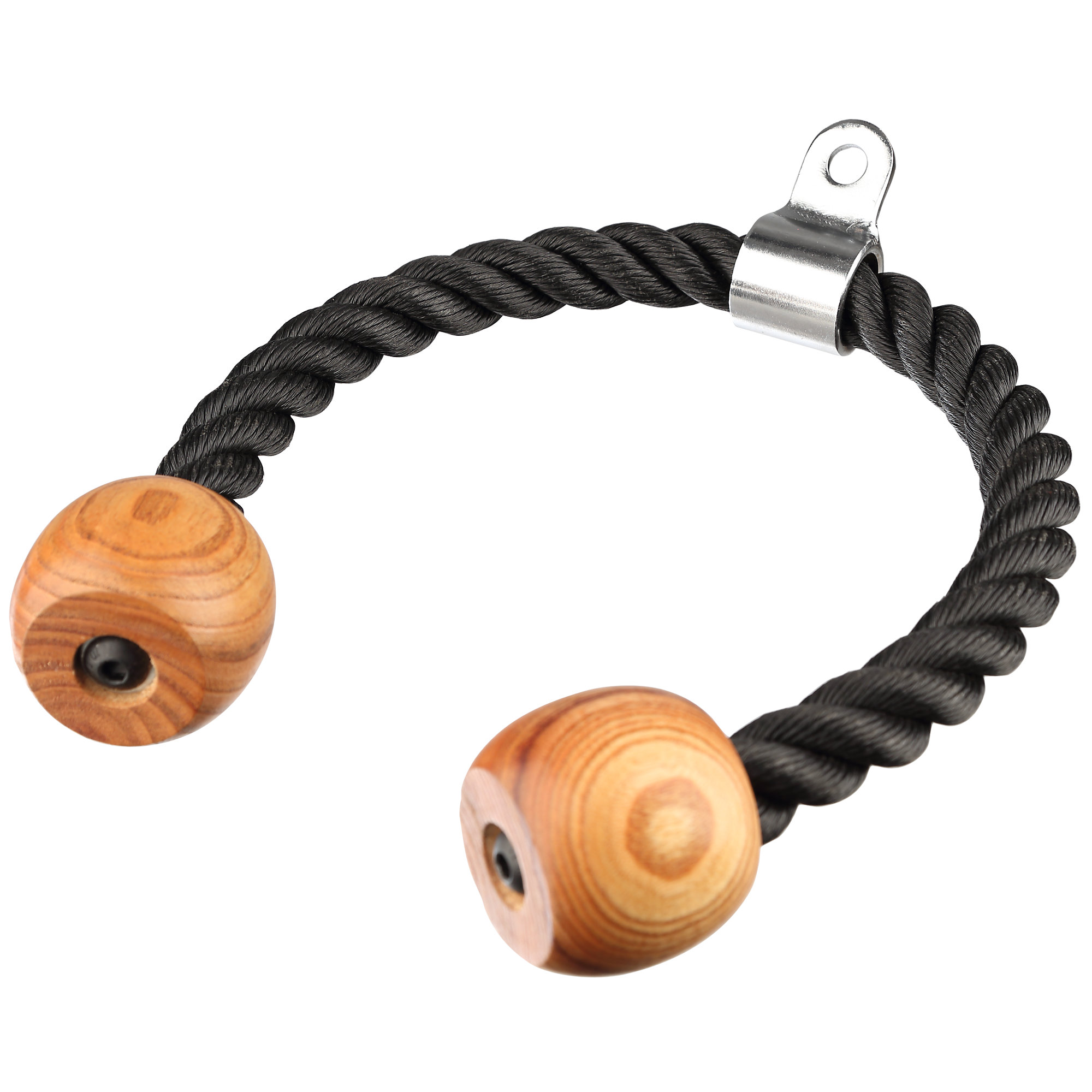 Tricep Pressdown Rope with Wooden Ends
