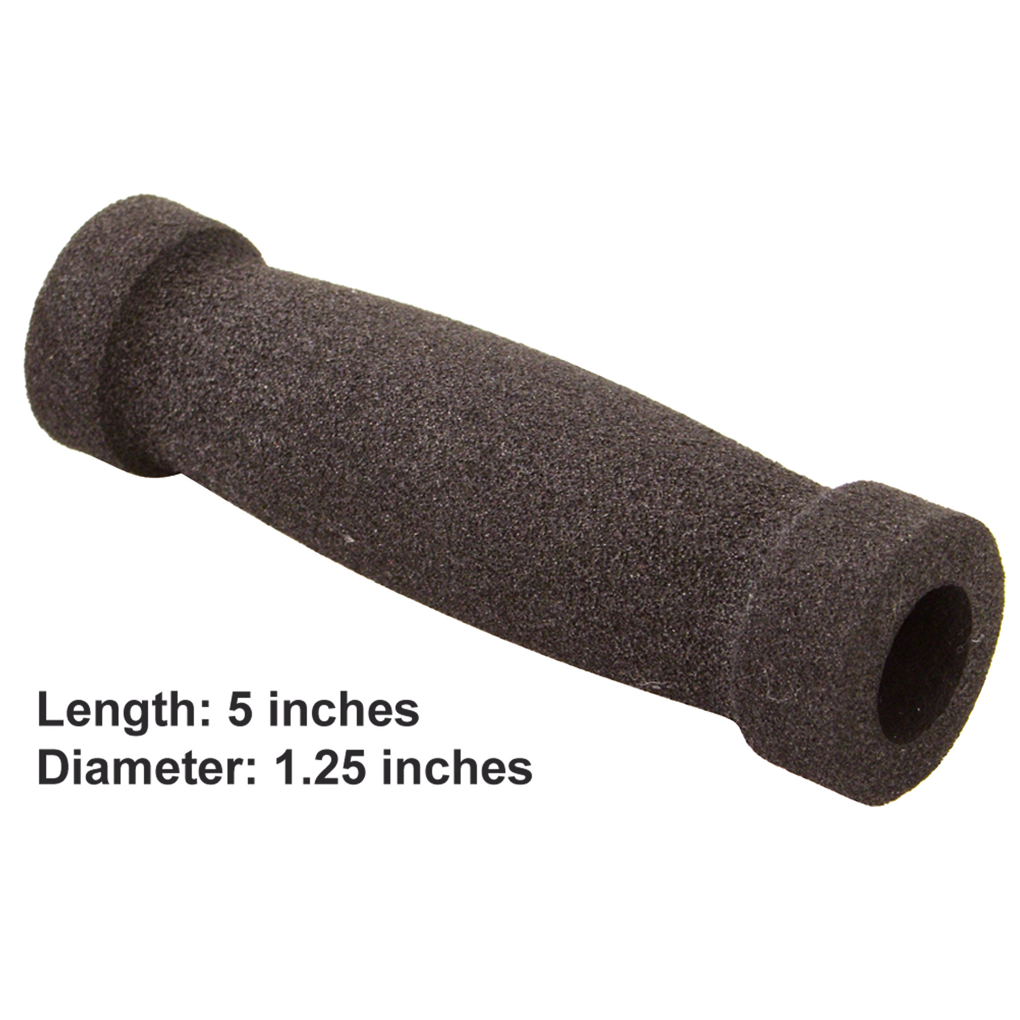 Open End Soft Foam Grip, 5" Long, Fits 3/4" Thru 7/8", Each