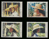 FRENCH POLYNESIA Scott # 393-6 1984 Traditional Hats (Set of 4)