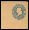 USA Scott # U 115, 1874-86 1c Franklin, Scott Die U35, blue on cream - Mint Full Corner