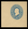 USA Scott # U 300, 1887-94 1c Franklin, Scott Die U69, blue on manila - Mint Full Corner