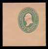 USA Scott # U 313NE, 1887-94 2c Washington, "No Ear Die" (UPSS Die 90), green on orientalbuff - Mint Full Corner (See Warranty)