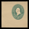 USA Scott # U 315NE, 1887-94 2c Washington, "No Ear Die" (UPSS Die 90), green on manila - Mint Full Corner (See Warranty)