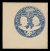 USA Scott # U 348Alb, 1893 1c Columbian, Scott Die U76, light blue on white, Sub-Die 1 - Mint Full Corner (See Warranty)