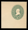 USA Scott # U 352, 1899 1c Franklin, Scott Die U77, green on white - Mint Full Corner