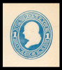 USA Scott # U 113, 1874-86 1c Franklin, Scott Die U35, light blue on white - Mint Cut Square