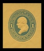 USA Scott # U 116, 1874-86 1c Franklin, Scott Die U35, light blue on orange - Mint Cut Square