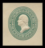 USA Scott # U 159, 1874-86 3c Washington, Scott Die U44, green on white - Mint Cut Square