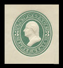 USA Scott # U 163, 1874-86 3c Washington, Scott Die U45, green on white - Mint Cut Square