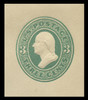 USA Scott # U 164, 1874-86 3c Washington, Scott Die U45, green on amber - Mint Cut Square