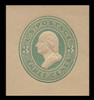 USA Scott # U 165, 1874-86 3c Washington, Scott Die U45, green on cream - Mint Cut Square