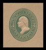 USA Scott # U 167, 1874-86 3c Washington, Scott Die U45, green on fawn - Mint Cut Square
