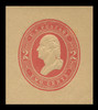 USA Scott # U 235, 1883 2c Washington, Scott Die U61, red on manila - Mint Cut Square