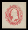 USA Scott # U 240, 1884 2c Washington, Scott Die U63 (3 1/2 links), red on white - Mint Cut Square