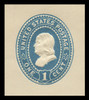 USA Scott # U 294SP, 1887-94 1c Franklin, "Spur Die" (UPSS Die 84), blue on white - Mint Cut Square (See Warranty)