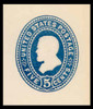 USA Scott # U 330, 1887-94 5c Grant, Scott Die U74, blue on white - Mint Cut Square