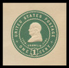 USA Scott # U 379, 1903 1c Franklin, Scott Die U85, green on white - Mint Cut Square (See Warranty)