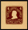 USA Scott # U 392, 1903 4c Grant, Scott Die U87, chocolate on manila - Mint Cut Square (See Warranty)