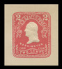 USA Scott # U 395, 1904 2c Washington, Scott Die 89 (recut), carmine on white - Mint Cut Square (See Warranty)