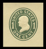 USA Scott # U 401a, 1907-16 1c Franklin, Scott Die U90,  green on amber, Die 2 - Mint Cut Square