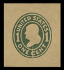 USA Scott # U 405, 1907-16 1c Franklin, Scott Die U90, green on manila, Die 1 - Mint Cut Square