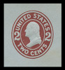 USA Scott # U 409, 1907-16 2c Washington, Scott Die U91, brown red on blue, Die 1 - Mint Cut Square