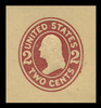 USA Scott # U 410, 1907-16 2c Washington, Scott Die U90, brown red on manila, Die 1 - Mint Cut Square