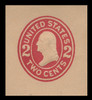 USA Scott # U 413d, 1907-16 2c Washington, Scott Die U91, carmine on oriental buff, Die 5 - Mint Cut Square