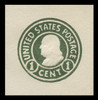 USA Scott # U 420c, 1915-32 1c Franklin, Scott Die U92, green on white, Die 4 - Mint Cut Square