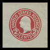 USA Scott # U 432b, 1915-32 2c Washington, Scott Die U93, carmine on blue, Die 2 - Mint Cut Square