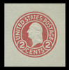 USA Scott # U 432d, 1915-32 2c Washington, Scott Die U93, carmine on blue, Die 4 - Mint Cut Square