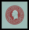 USA Scott # U 432h, 1915-32 2c Washington, Scott Die U93, carmine on blue, Die 8 - Mint Cut Square