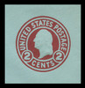 USA Scott # U 432i, 1915-32 2c Washington, Scott Die U93, carmine on blue, Die 9 - Mint Cut Square