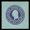 USA Scott # U 439, 1915-32 3c Washington, Scott Die U93, purple on blue, Die 1 - Mint Cut Square