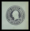 USA Scott # U 439a, 1915-32 3c Washington, Scott Die U93, dark violet on blue, Die 1 - Mint Cut Square